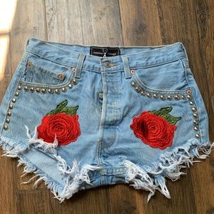 Vintage Levi studded rose shorts